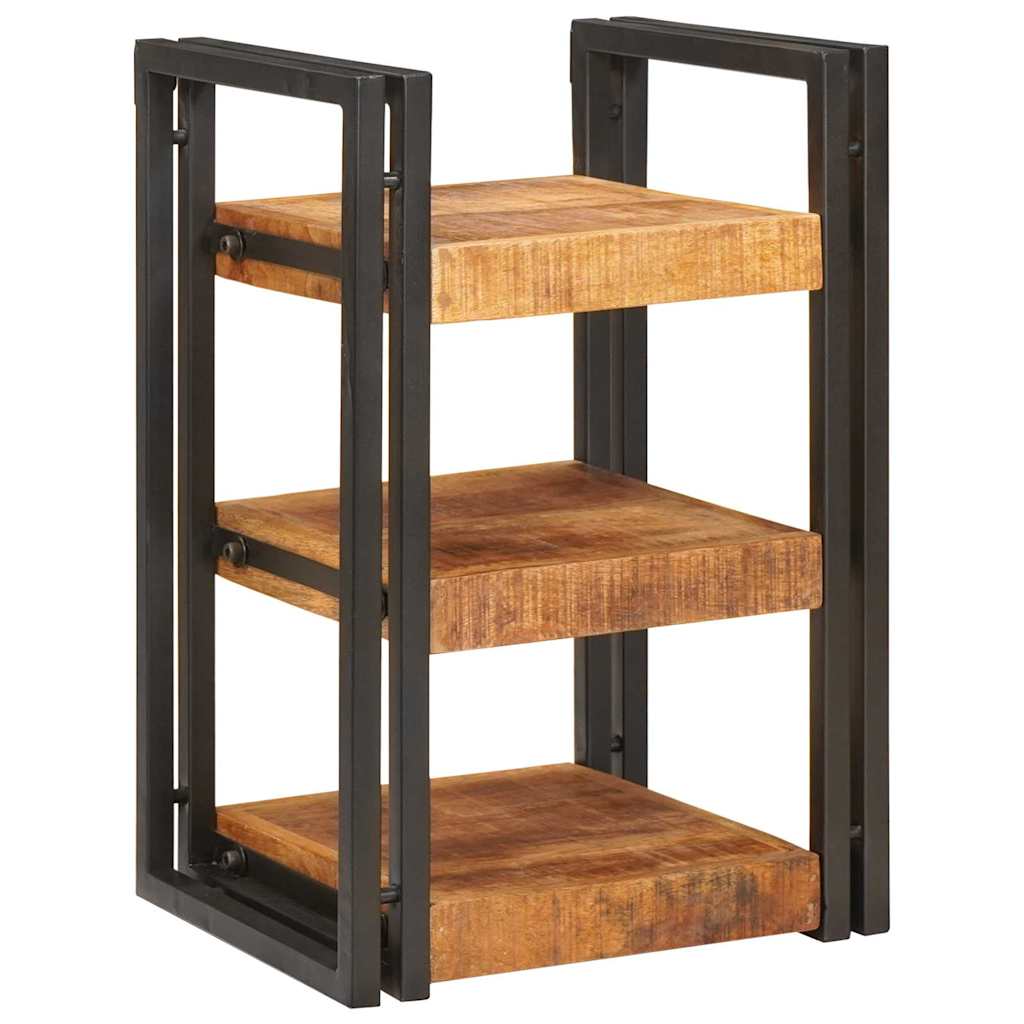 Nattbord 2 pcs Brunt og svart 38 x 33 x 58 cm Massiv mango tre
