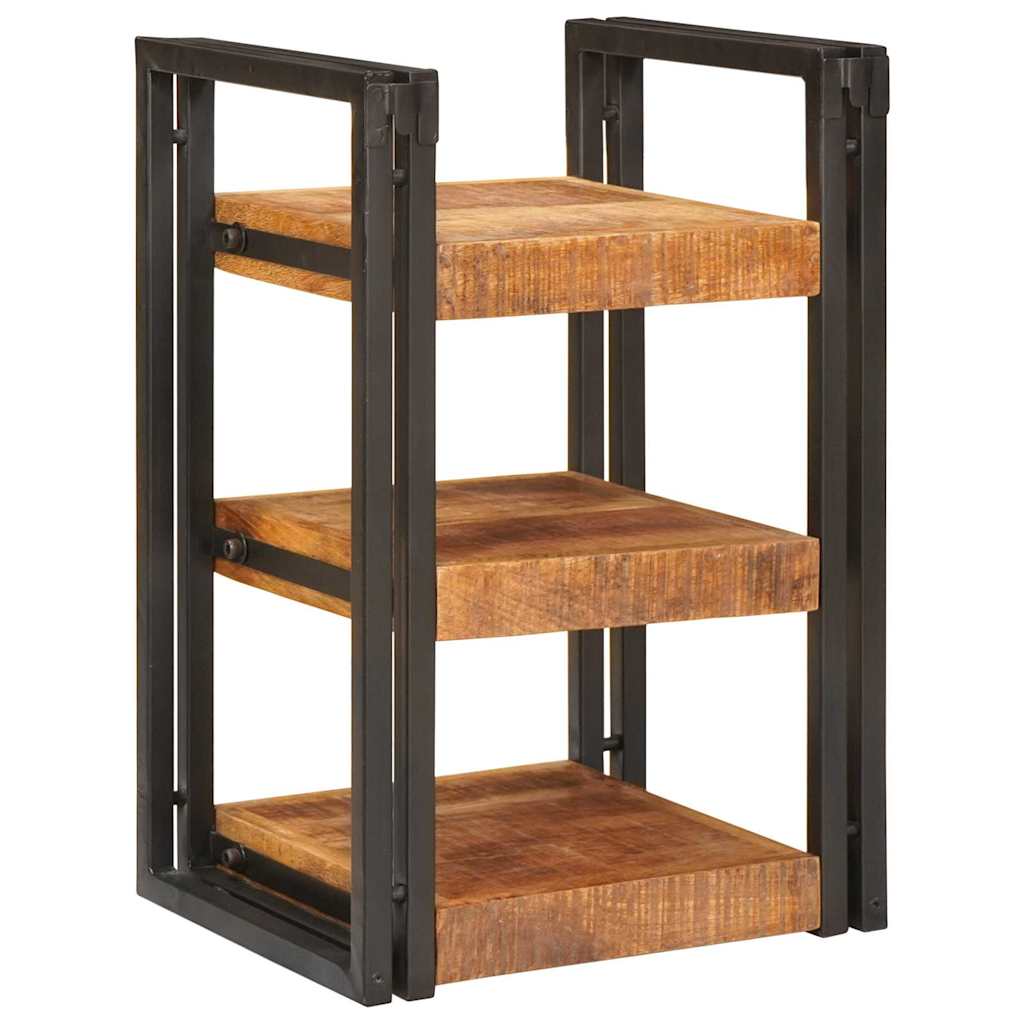 Nattbord 2 pcs Brunt og svart 38 x 33 x 58 cm Massiv mango tre