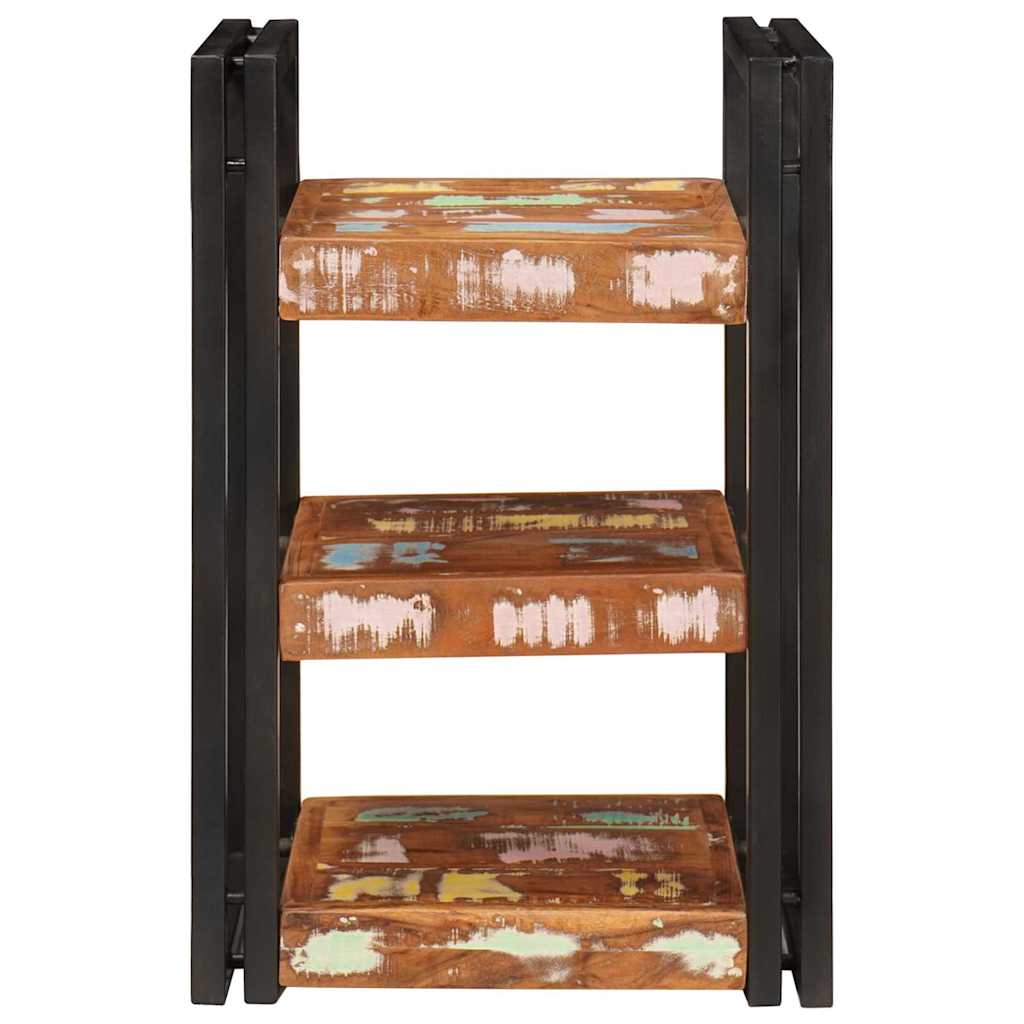 Nattbord Brunt og svart 38 x 33 x 58 cm Massiv Rektivert Tre