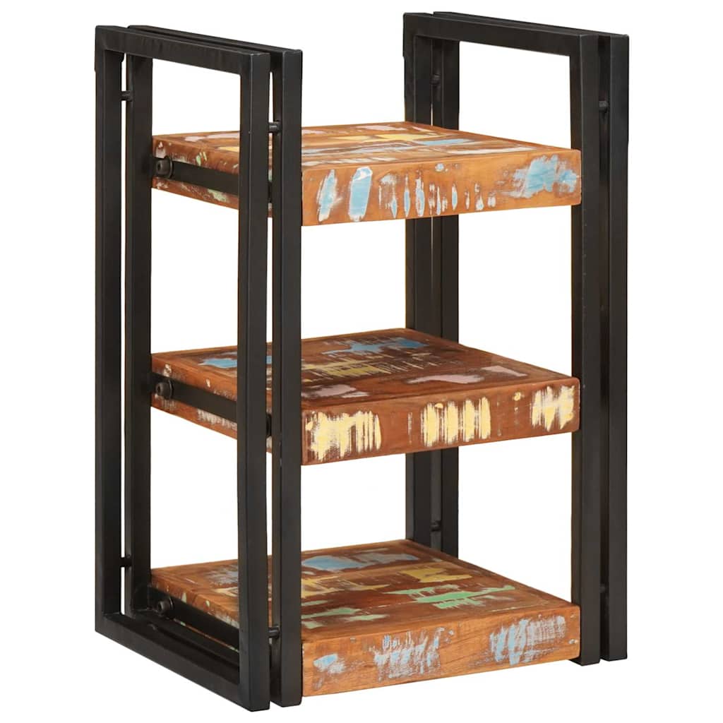 Nattbord 2 pcs Brunt og svart Massiv Rektivert Tre