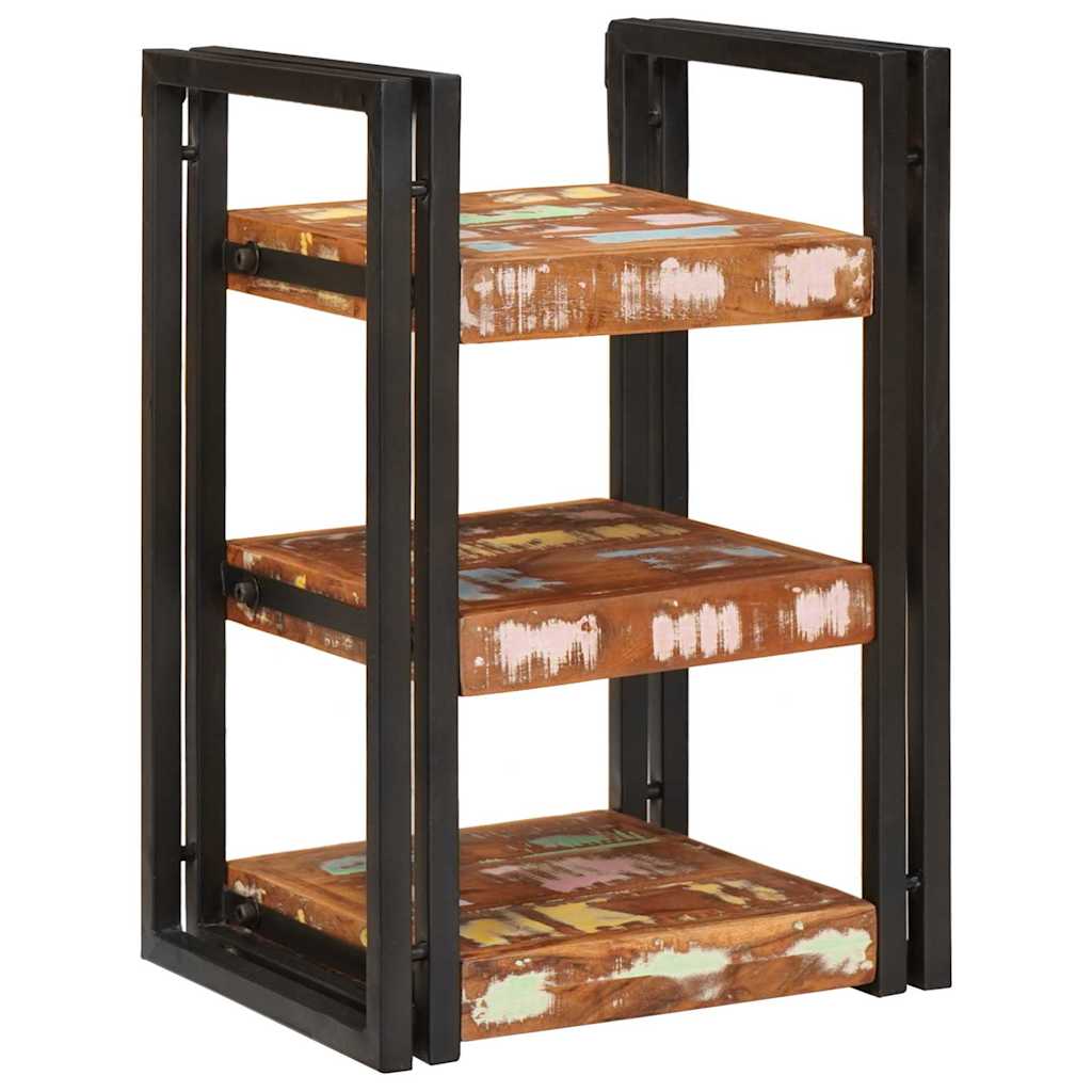 Nattbord 2 pcs Brunt og svart Massiv Rektivert Tre