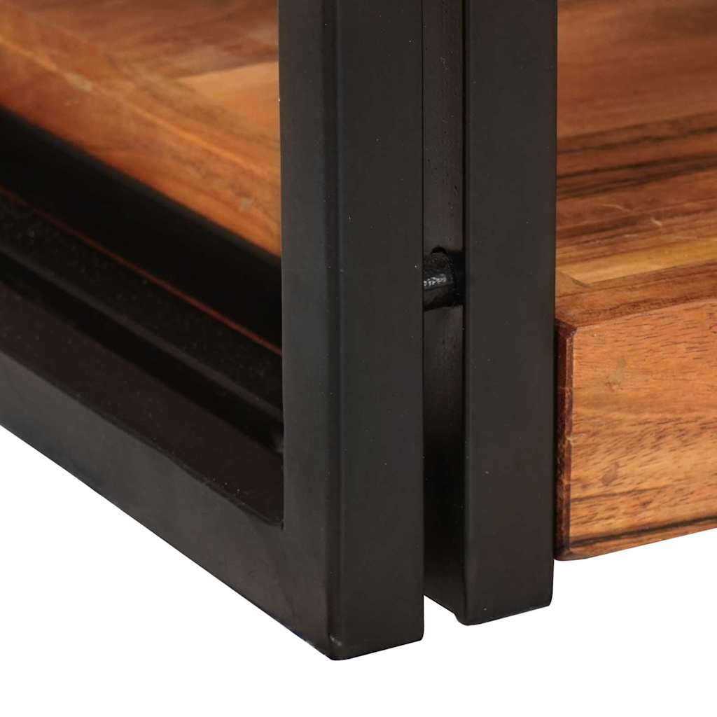 Nattbord Brunt og svart 38 x 33 x 58 cm Solid akasietre
