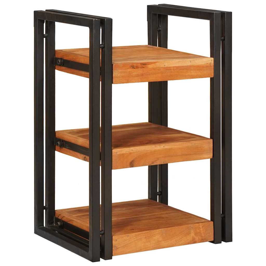 Nattbord Brunt og svart 38 x 33 x 58 cm Solid akasietre