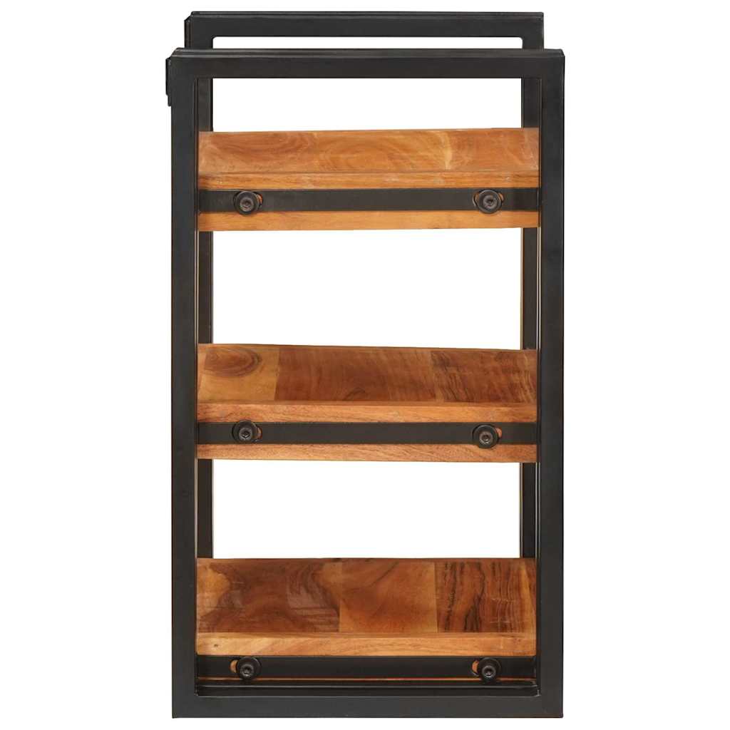 Nattbord Brunt og svart 38 x 33 x 58 cm Solid akasietre