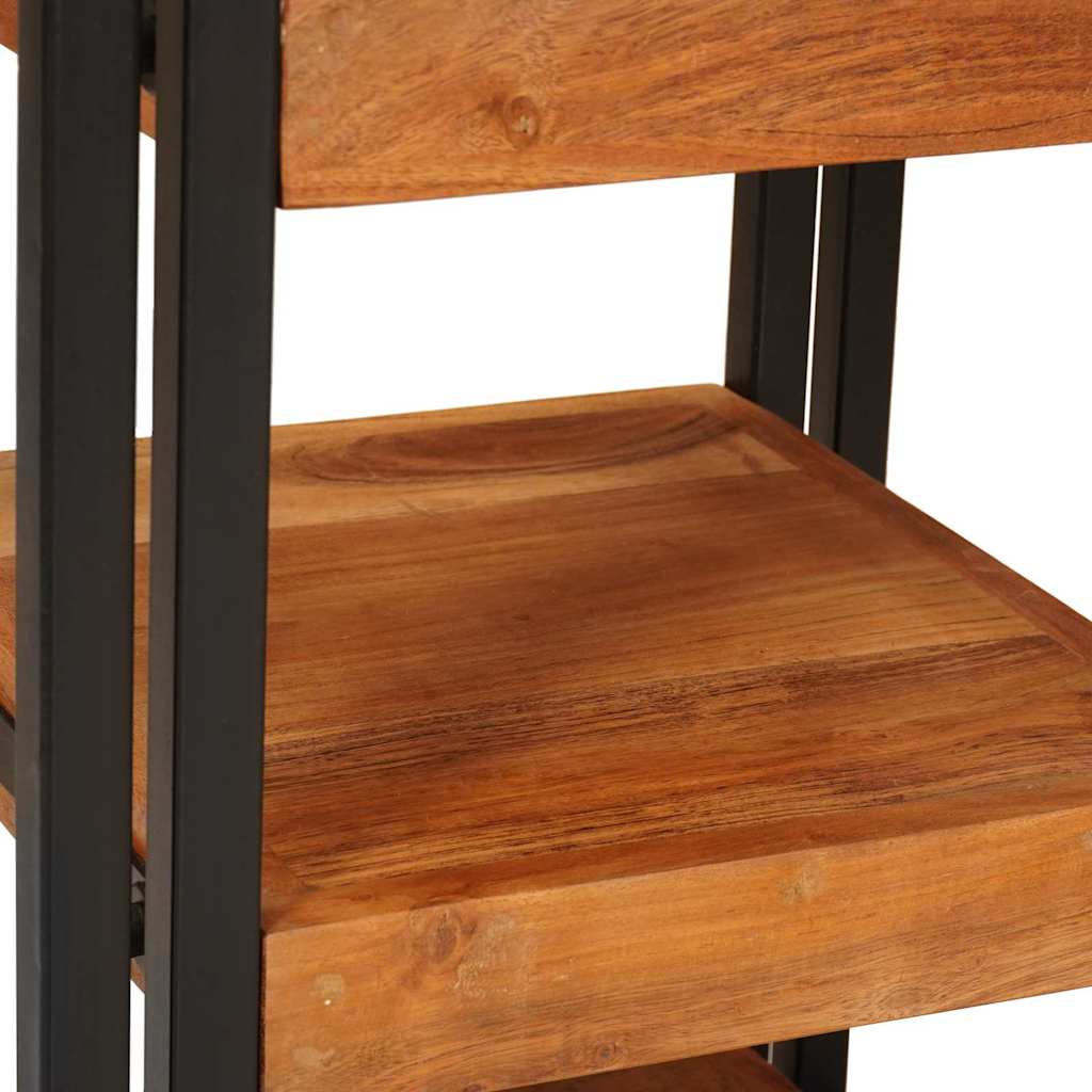 Nattbord 2 pcs Brunt og svart 38 x 33 x 58 cm Solid akasietre