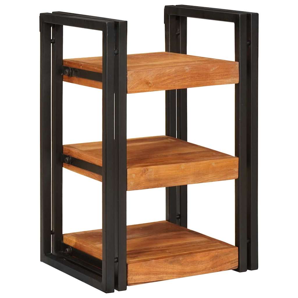 Nattbord 2 pcs Brunt og svart 38 x 33 x 58 cm Solid akasietre