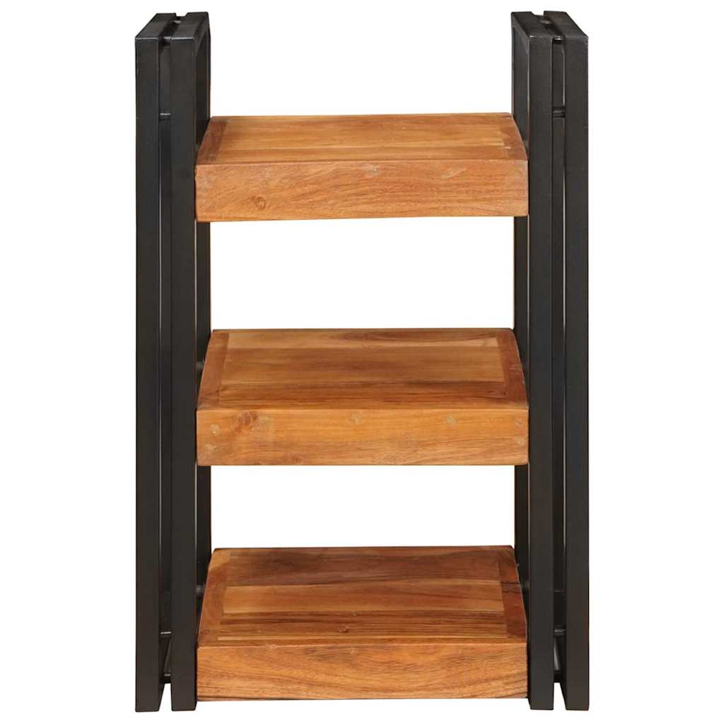 Nattbord 2 pcs Brunt og svart 38 x 33 x 58 cm Solid akasietre