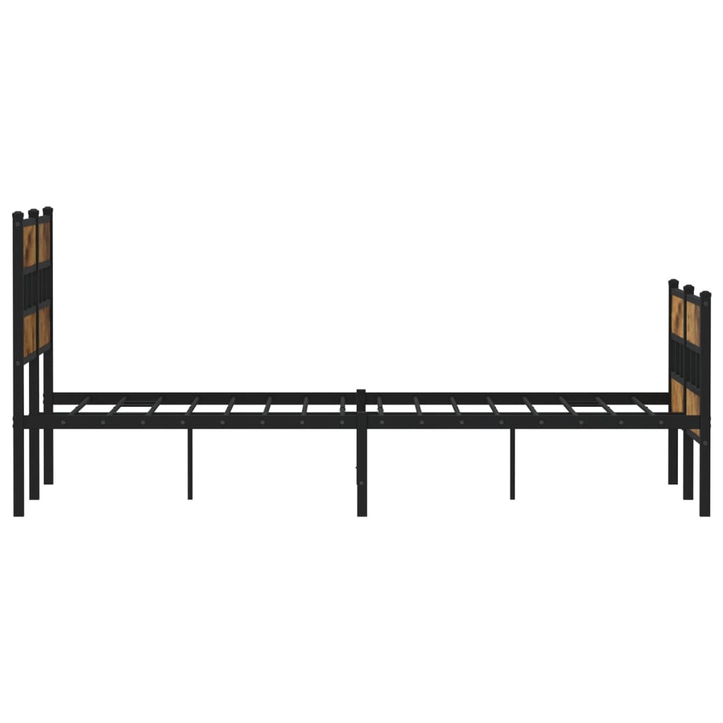 Sengeramme i metall uten madrass røkt eik 120x190 cm