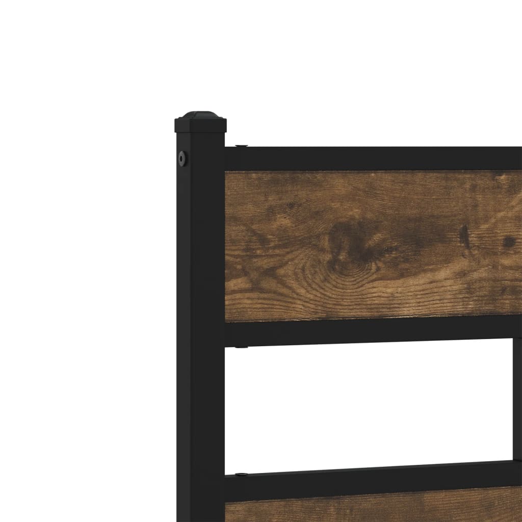 Sengeramme i metall uten madrass røkt eik 100x190 cm