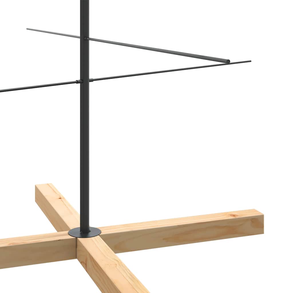 Juletre til dekorasjon med trebunn metall svart 210 cm