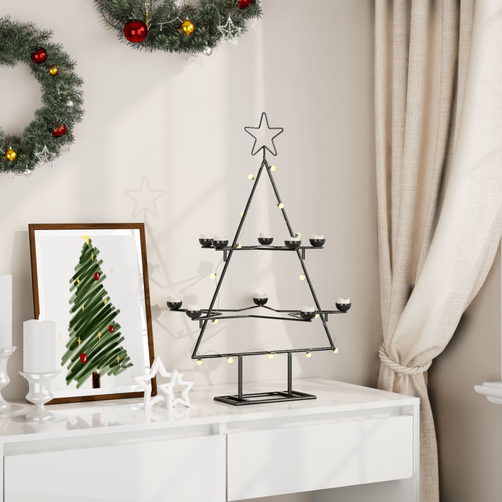 Juletre til dekorasjon metall svart 75 cm