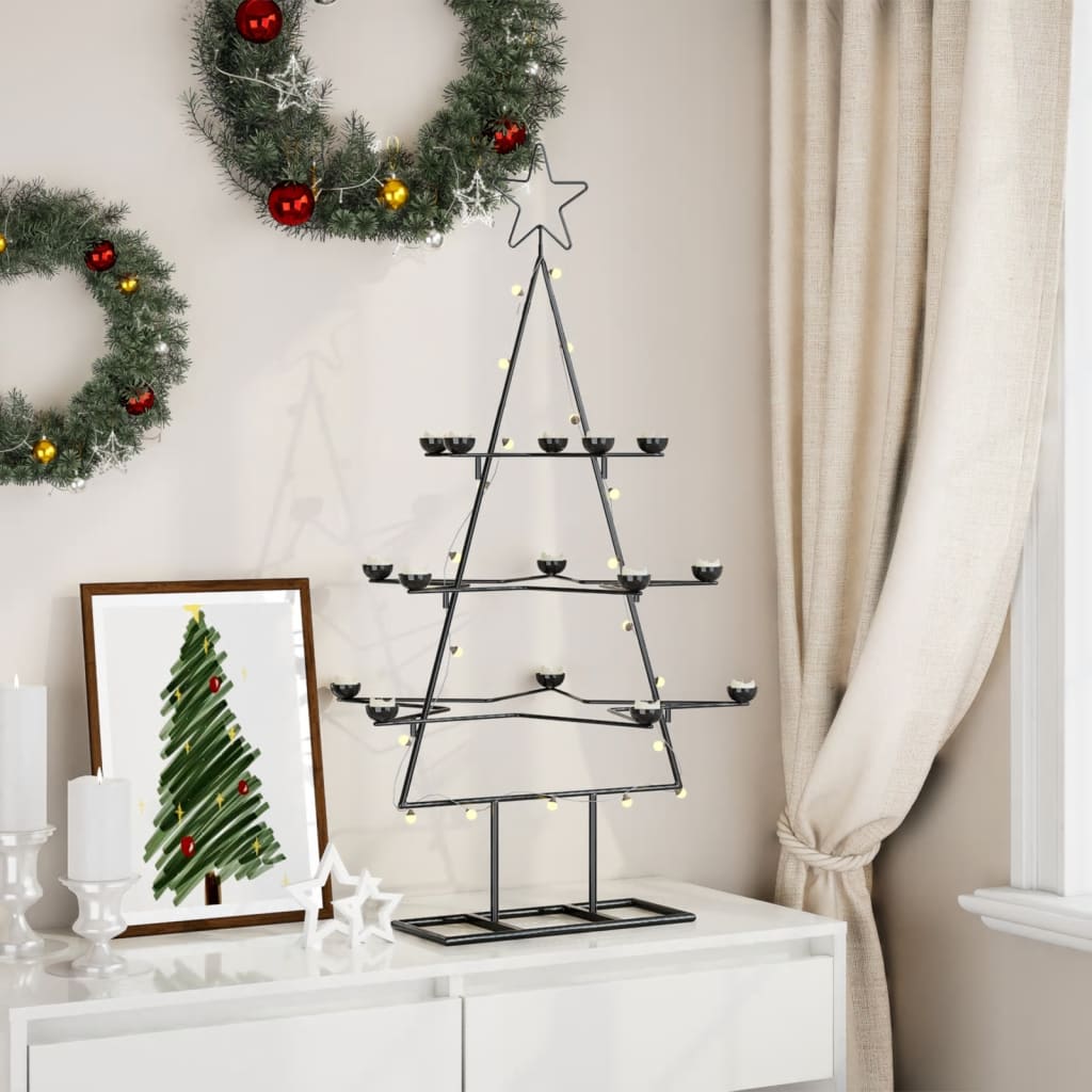 Juletre til dekorasjon metall svart 105 cm