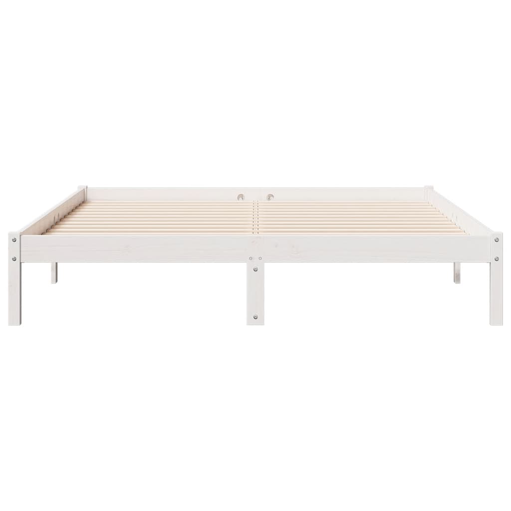 Ekstra lang sengeramme uten madrass hvit 140x220 cm heltre furu