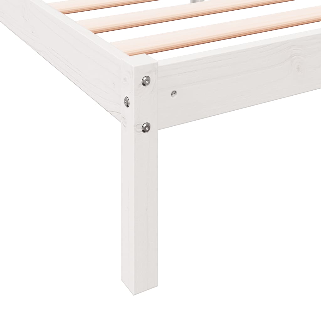Ekstra lang sengeramme uten madrass hvit 140x220 cm heltre furu