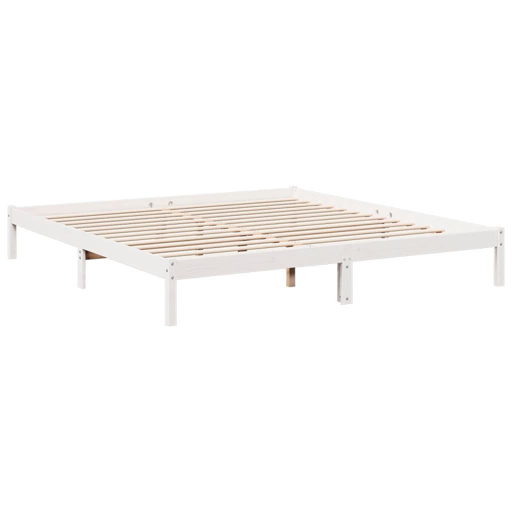 Ekstra lang sengeramme uten madrass hvit 180x220 cm heltre furu