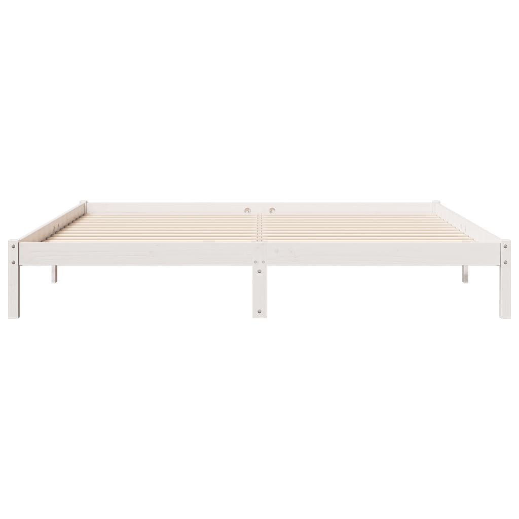 Ekstra lang sengeramme uten madrass hvit 180x220 cm heltre furu