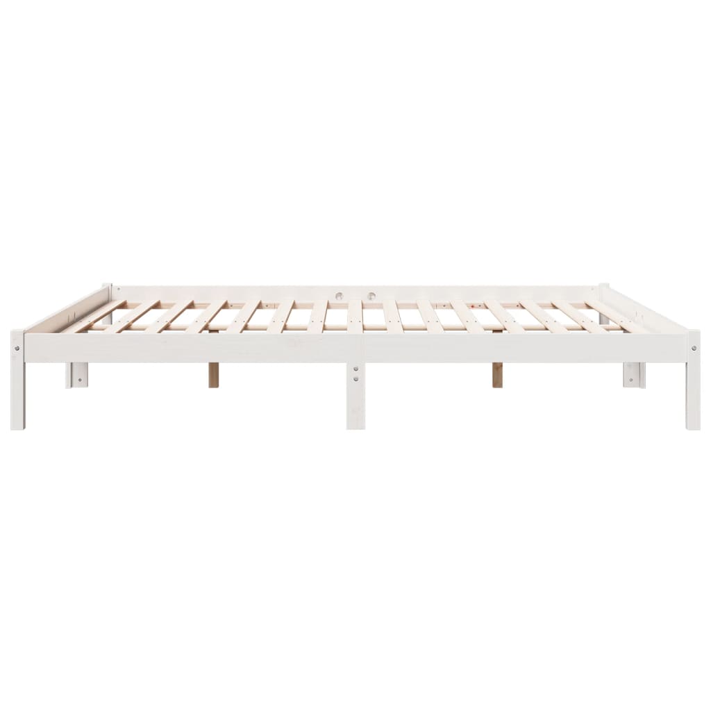 Ekstra lang sengeramme uten madrass hvit 180x220 cm heltre furu