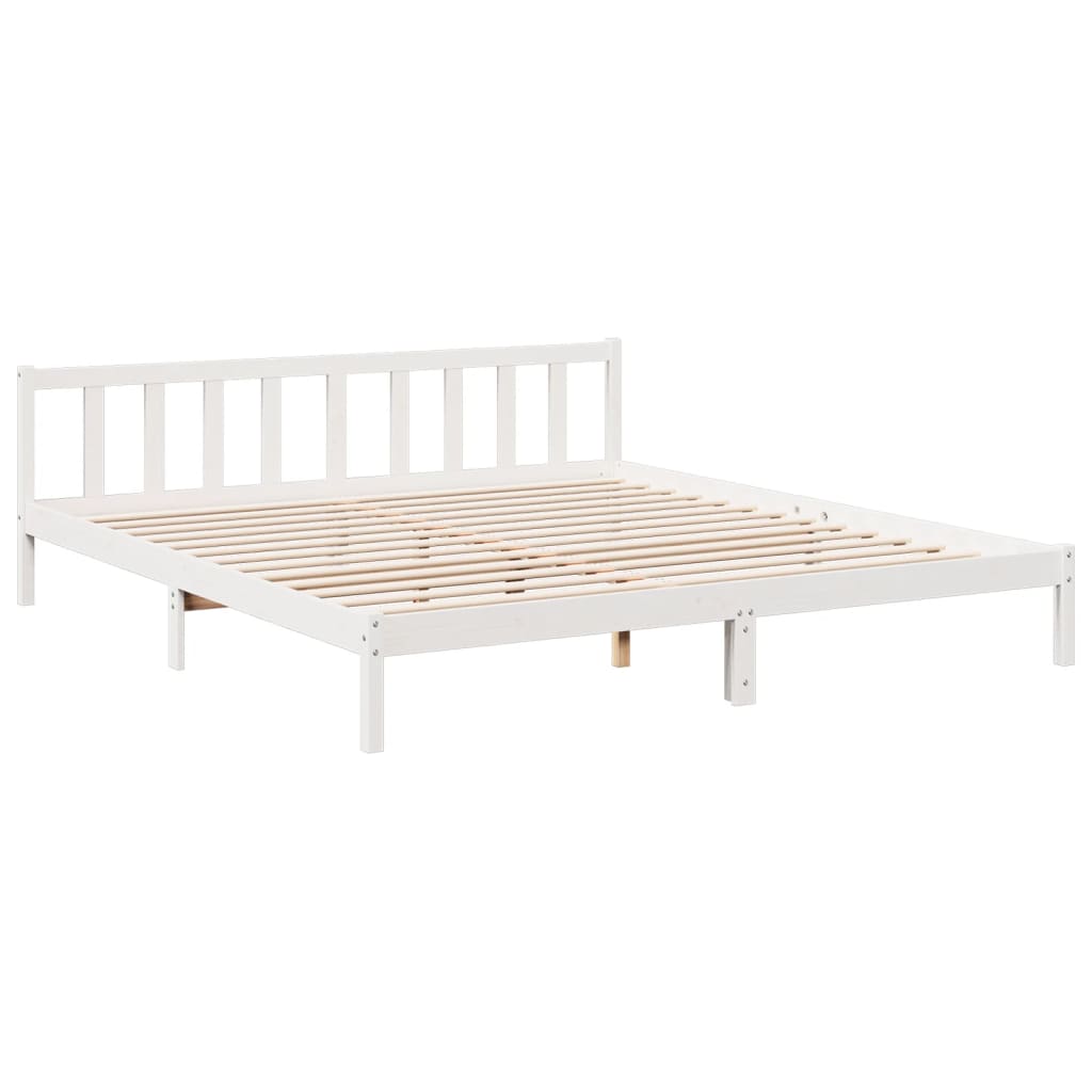 Ekstra lang sengeramme uten madrass hvit 180x210 cm heltre furu