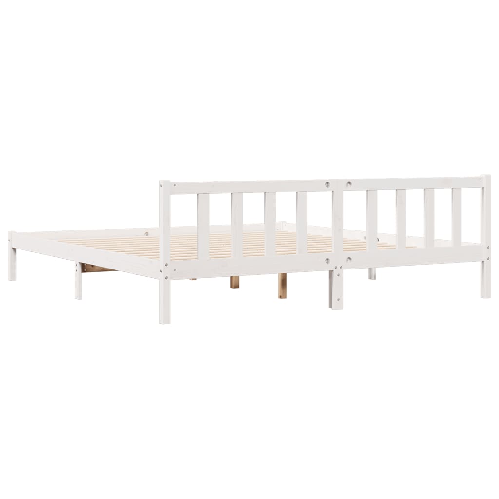 Ekstra lang sengeramme uten madrass hvit 180x210 cm heltre furu