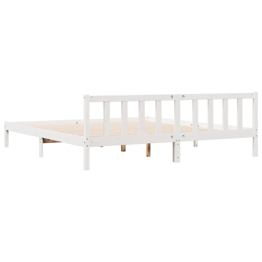 Ekstra lang sengeramme uten madrass hvit 180x220 cm heltre furu