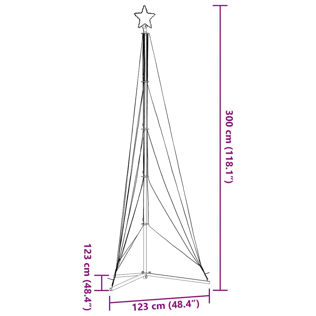 LED Juletre 525 LEDs Kald Hvit 302 cm