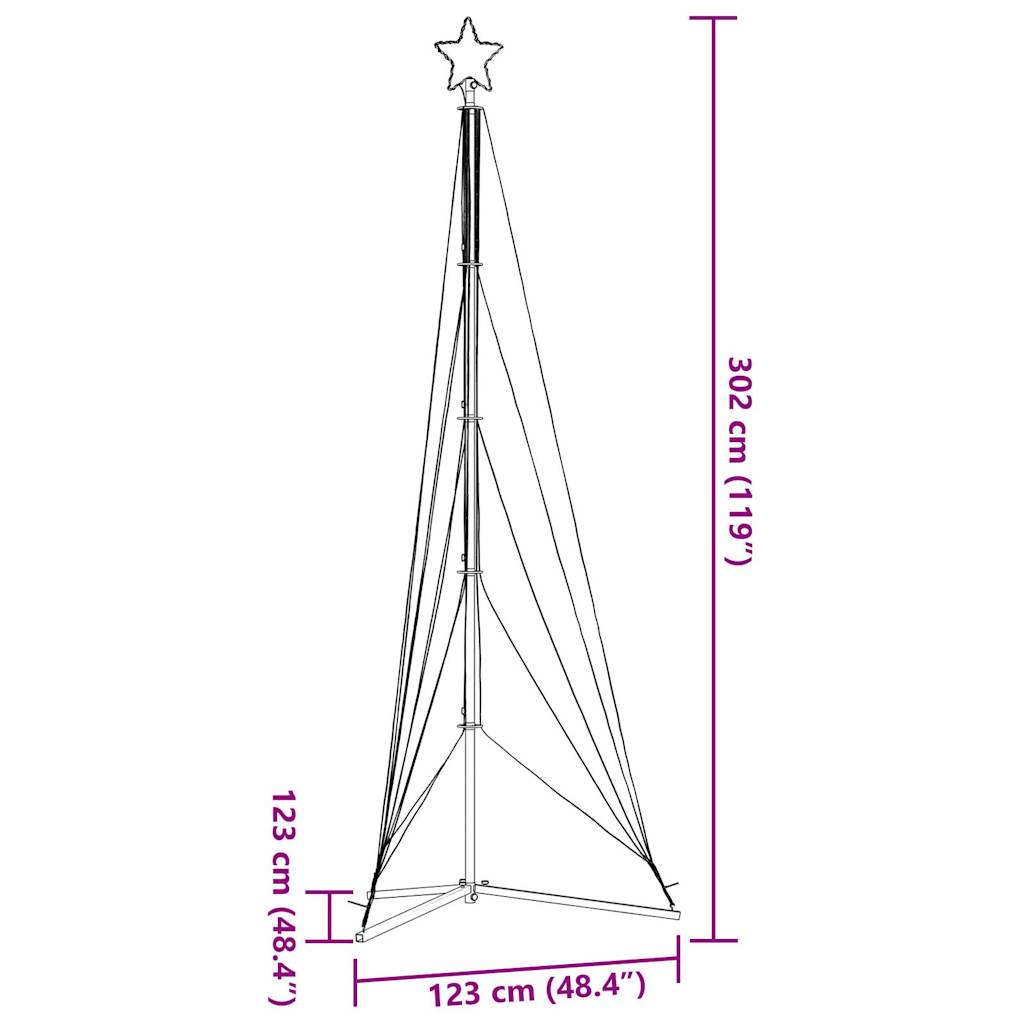 Juletrelys 525 LEDs blå 302 cm