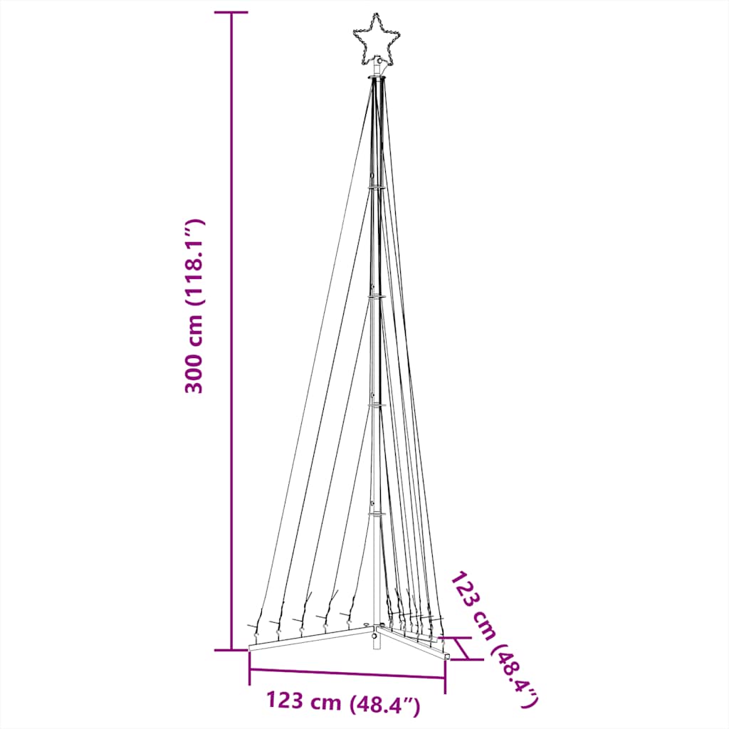 LED juletre 495 LEDs Kald Hvit 300,5 cm