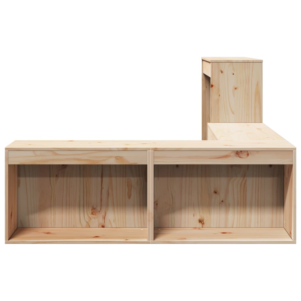 Nattbord med skrivebord 232x122x75 cm heltre furu