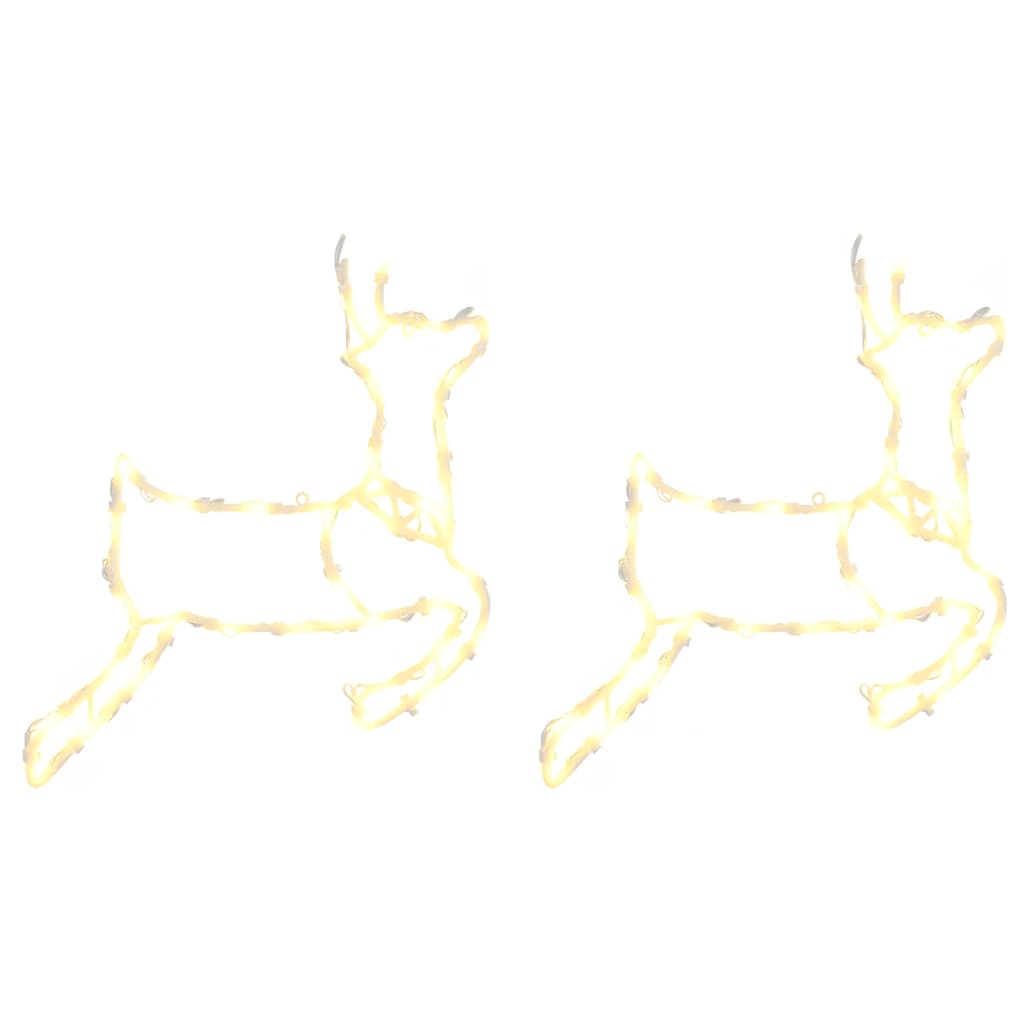 Julelys reinsdyr silhuett 2 stk 35 LED varm hvit