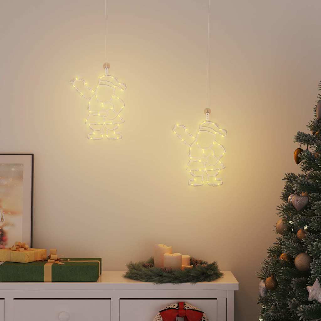 Julelys nisse silhuett 2 stk 35 LED varm hvit