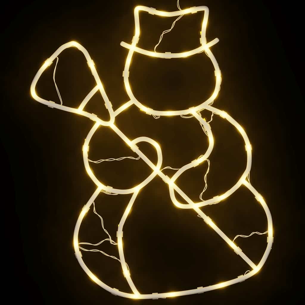 Julelys snømann silhuett 2 stk 35 LEDs varm hvit