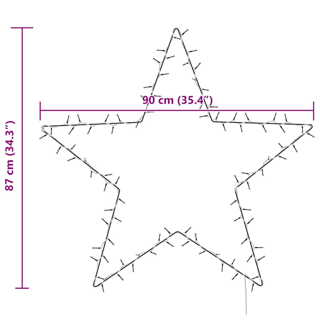 Julelys stjernesilhuett 115 LED varm hvit