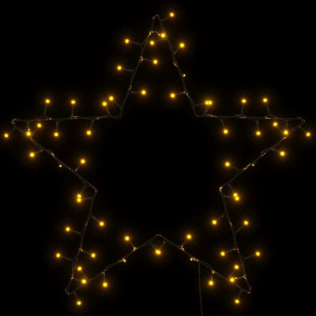 Julelys stjernesilhuett 80 LED varm hvit