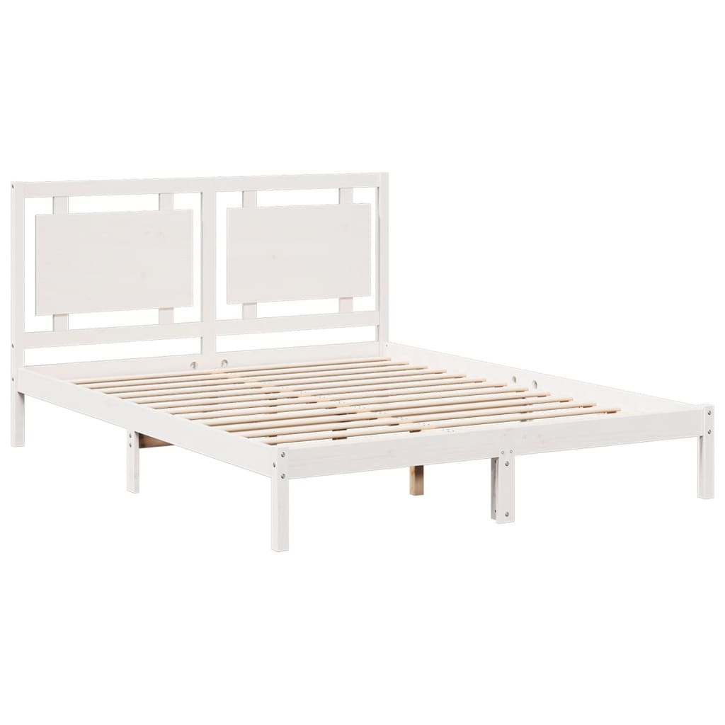 Ekstra lang sengeramme uten madrass hvit 140x210 cm heltre