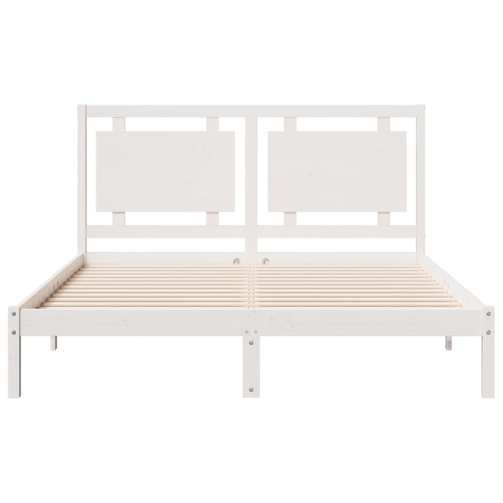 Ekstra lang sengeramme uten madrass hvit 140x210 cm heltre