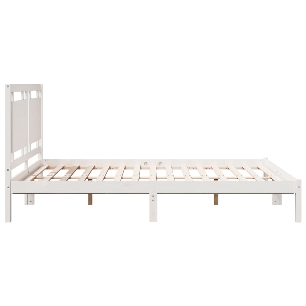 Ekstra lang sengeramme uten madrass hvit 140x210 cm heltre
