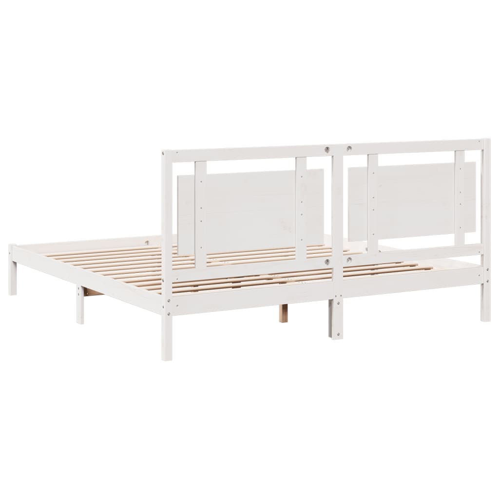 Ekstra lang sengeramme uten madrass hvit 180x210 cm heltre