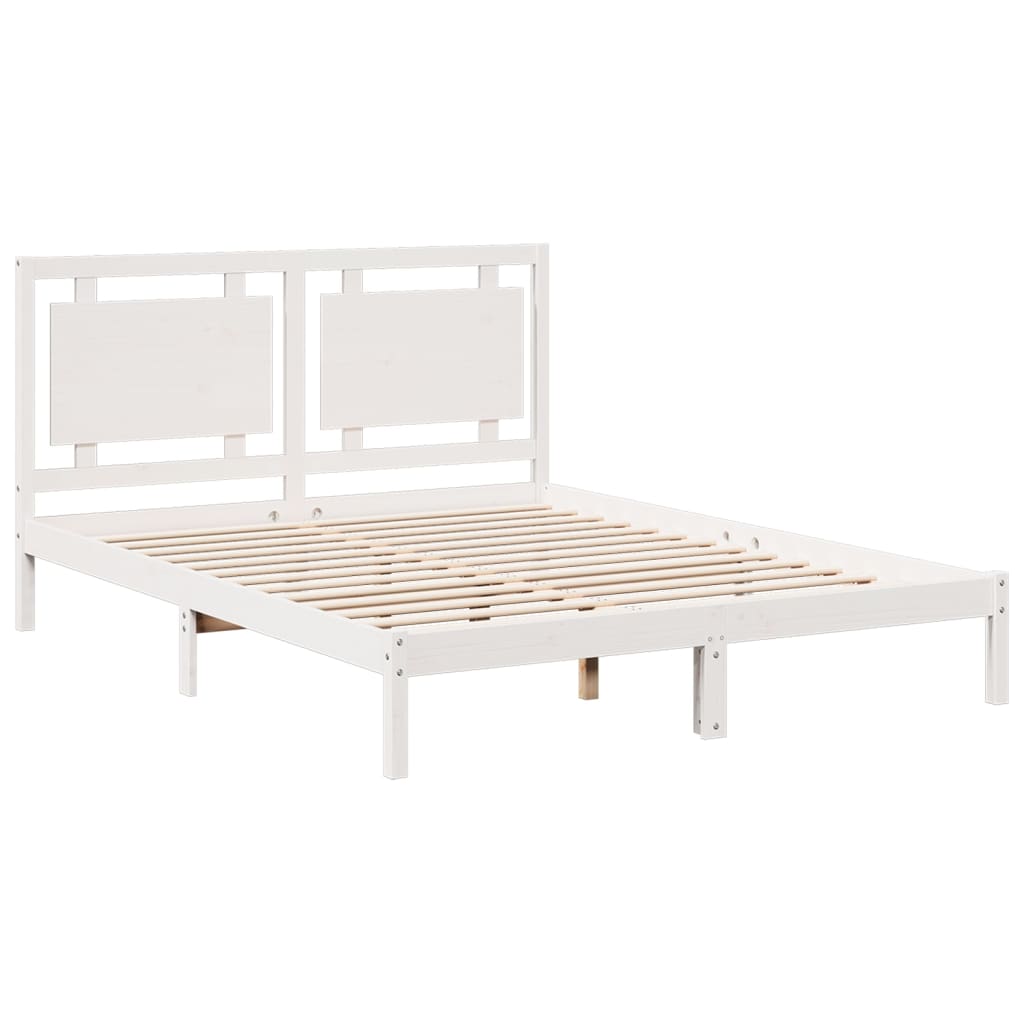 Ekstra lang sengeramme uten madrass hvit 140x220 cm heltre