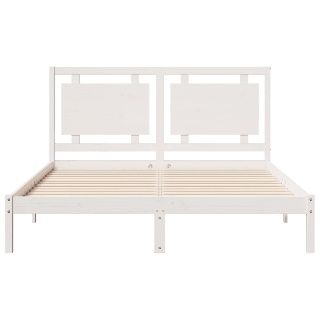 Ekstra lang sengeramme uten madrass hvit 140x220 cm heltre