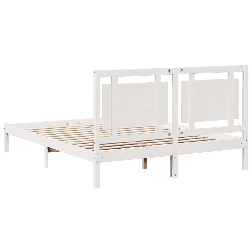 Ekstra lang sengeramme uten madrass hvit 140x220 cm heltre