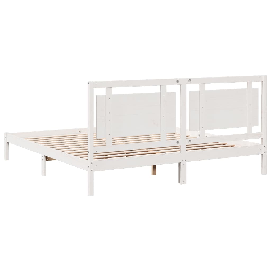 Ekstra lang sengeramme uten madrass hvit 180x220 cm heltre