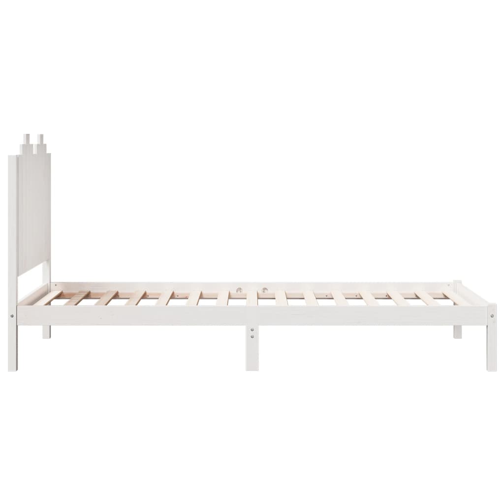 Ekstra lang sengeramme uten madrass hvit 100x210 cm heltre