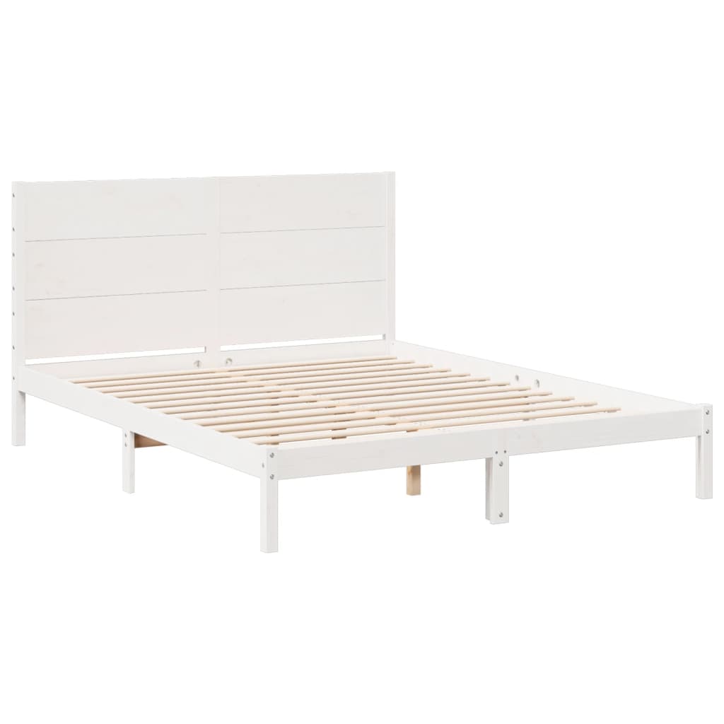 Ekstra lang sengeramme uten madrass hvit 140x210 cm heltre