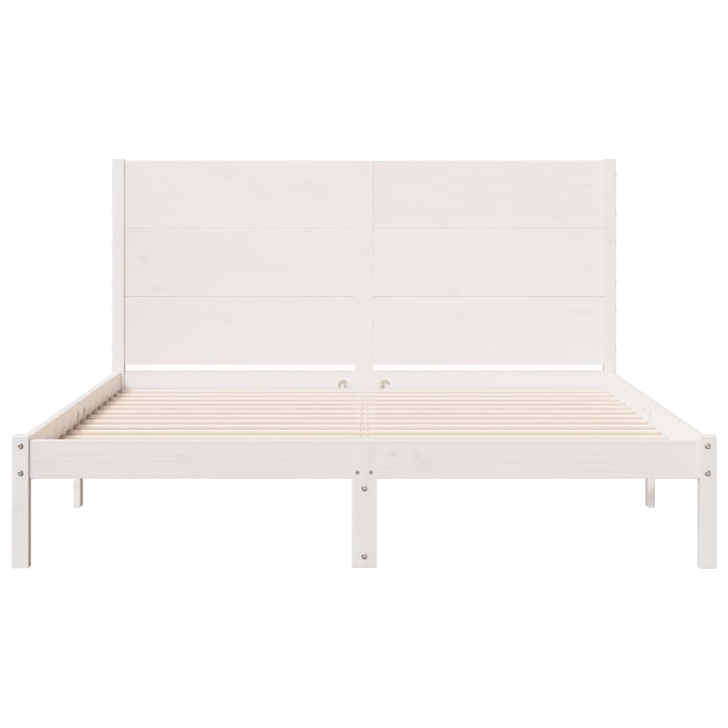 Ekstra lang sengeramme uten madrass hvit 140x210 cm heltre