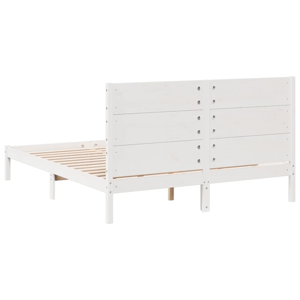Ekstra lang sengeramme uten madrass hvit 140x210 cm heltre