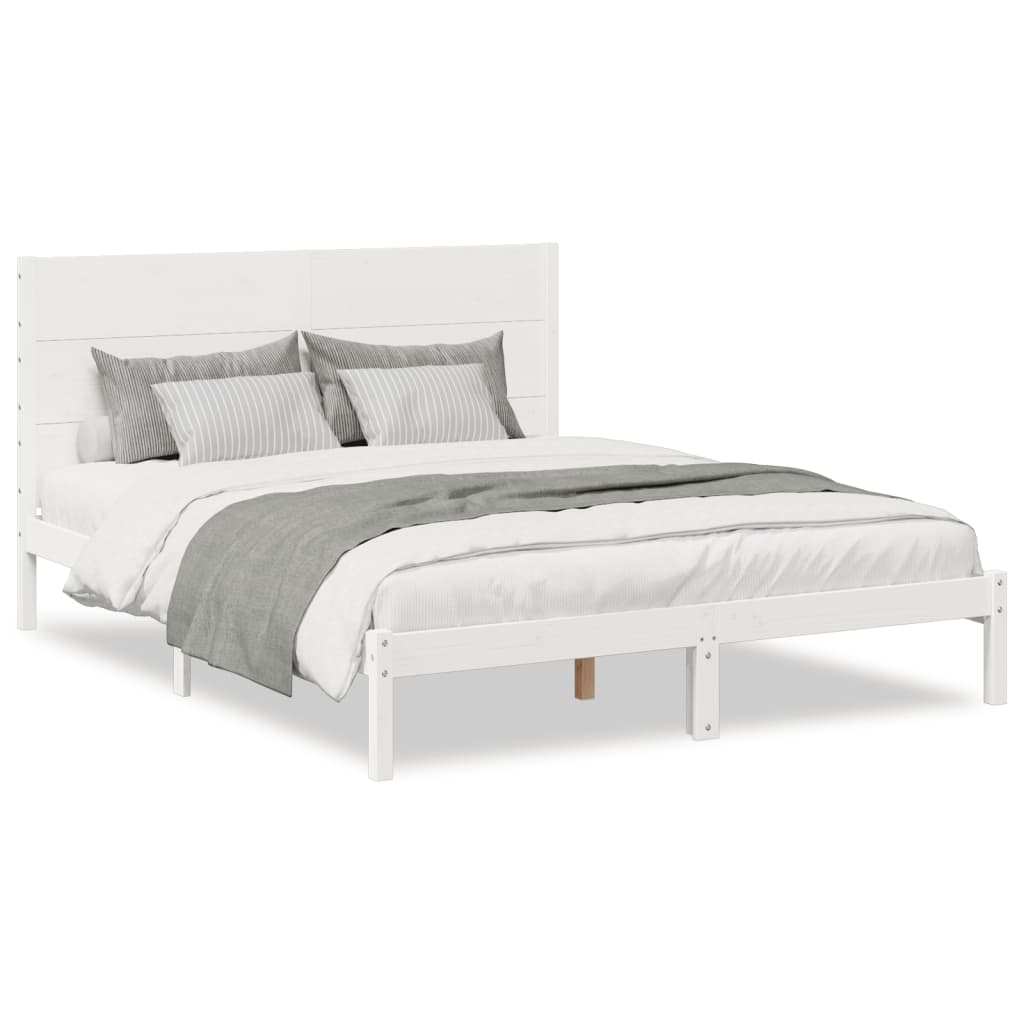 Ekstra lang sengeramme uten madrass hvit 140x220 cm heltre