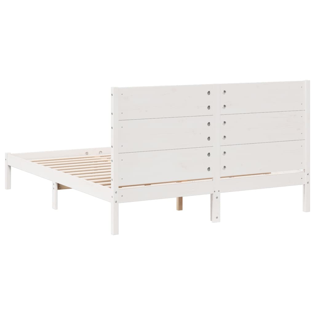 Ekstra lang sengeramme uten madrass hvit 140x220 cm heltre