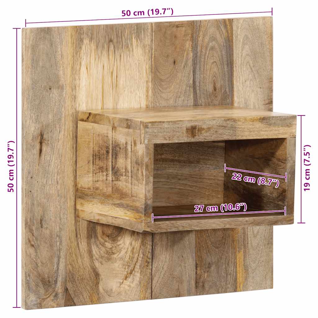 Nattbord 50x27x50 cm grovt heltre mangotre