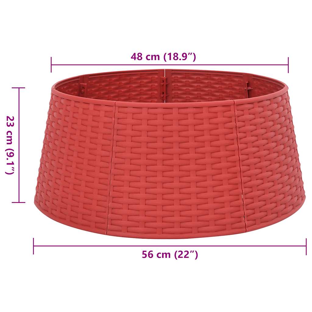 Juletreskjørt rødt Ø56x23 cm plast