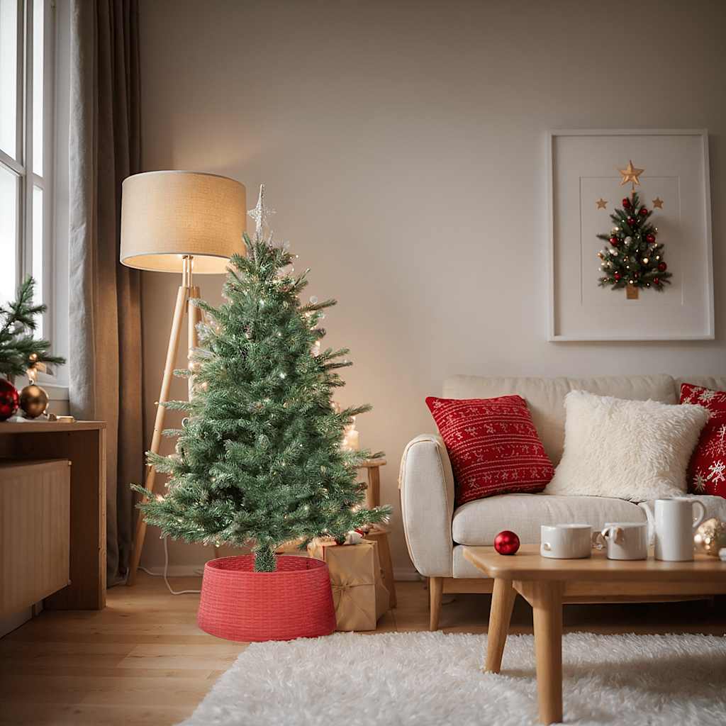 Juletreskjørt rødt Ø56x23 cm plast